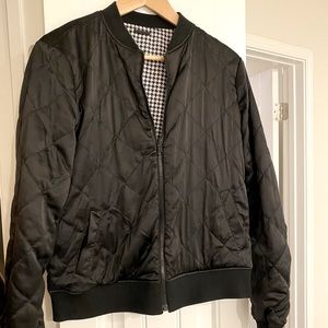 blanc noir reversible bomber jacket